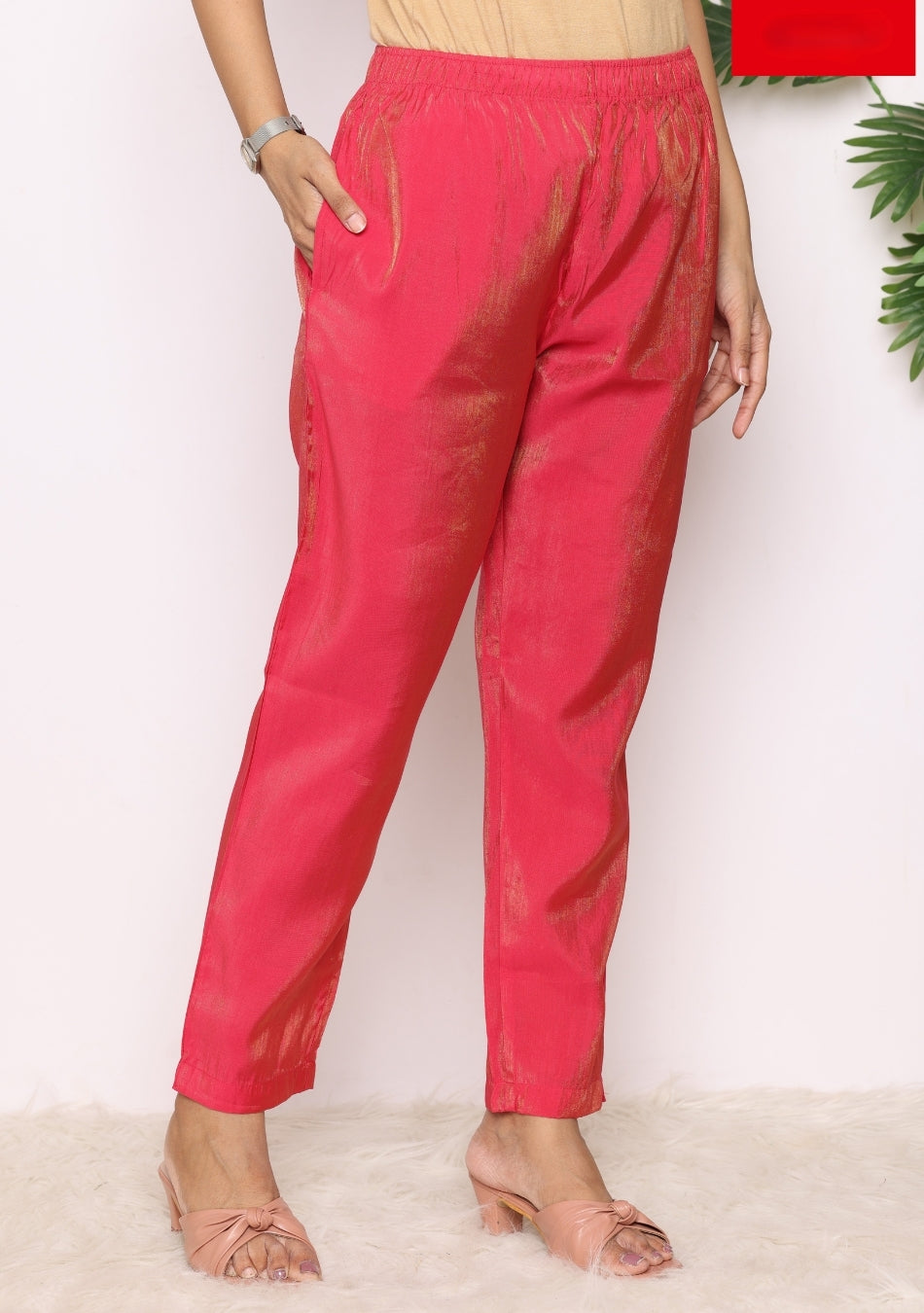 Scarlet Blossom Pant Set with Dupatta