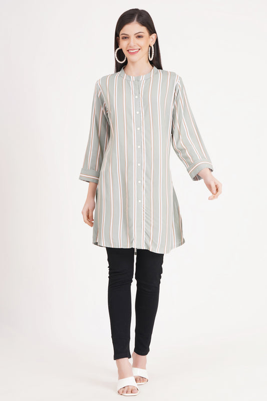 Elegant Striped Short Kurti
