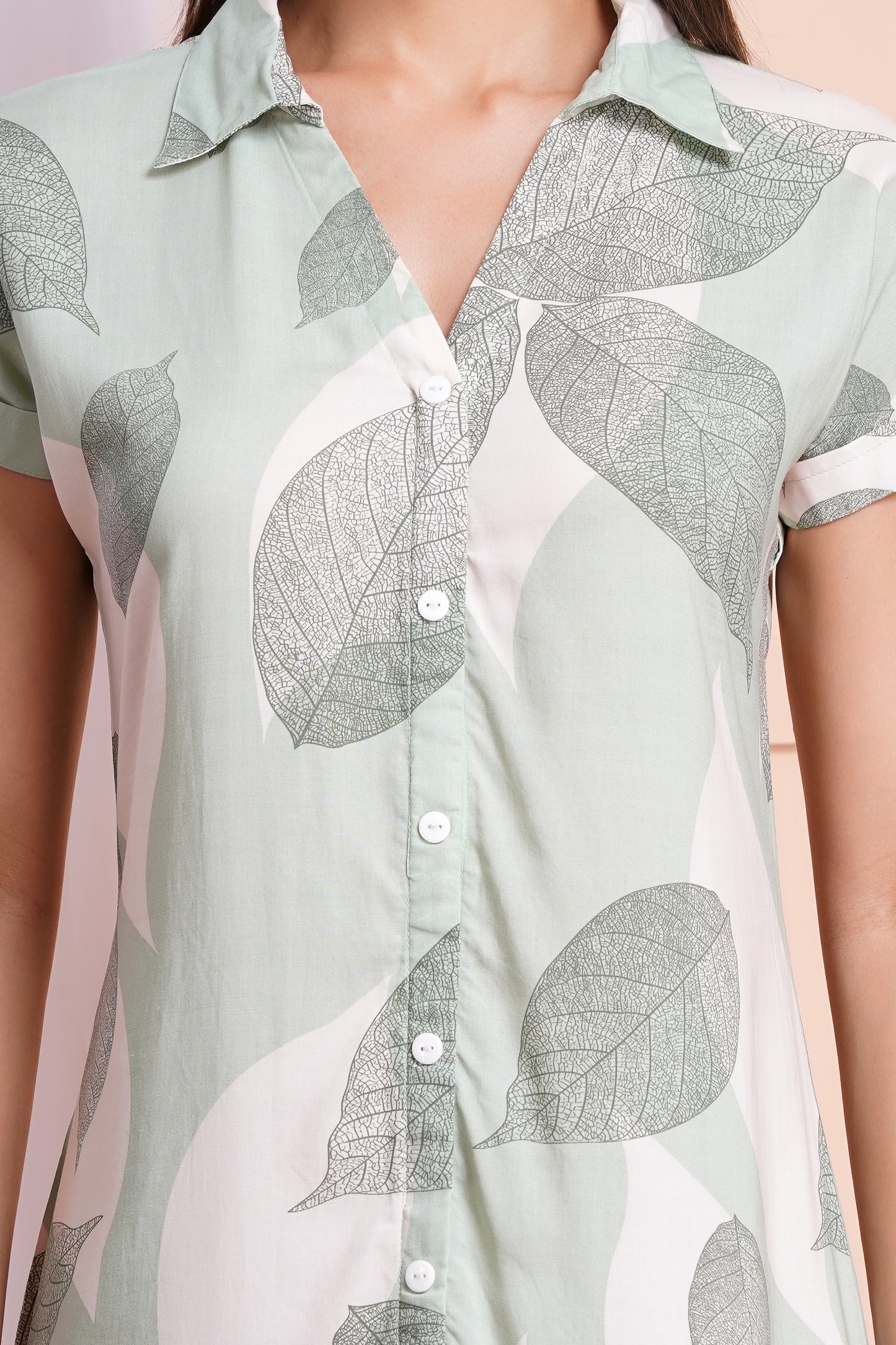 Garden Leaf Short Straight Dress