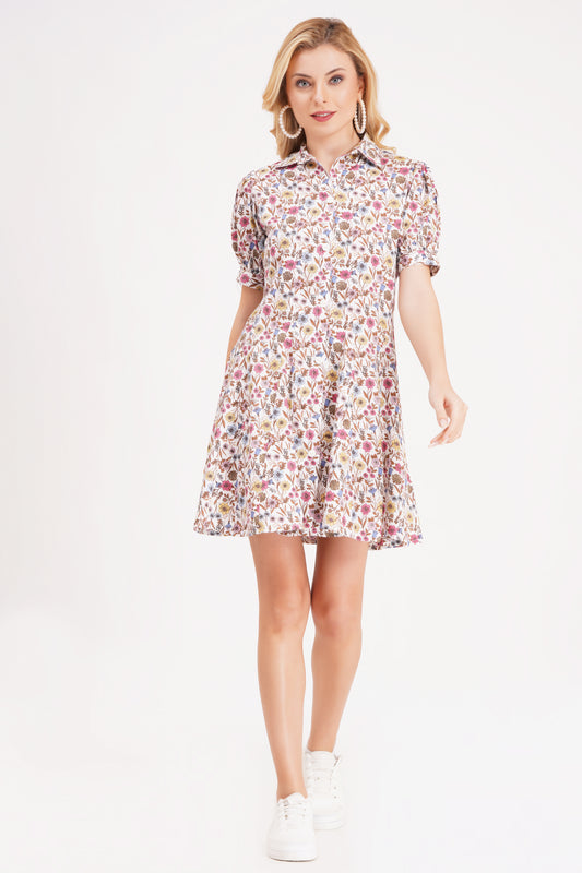 Vintage Floral Short Dress