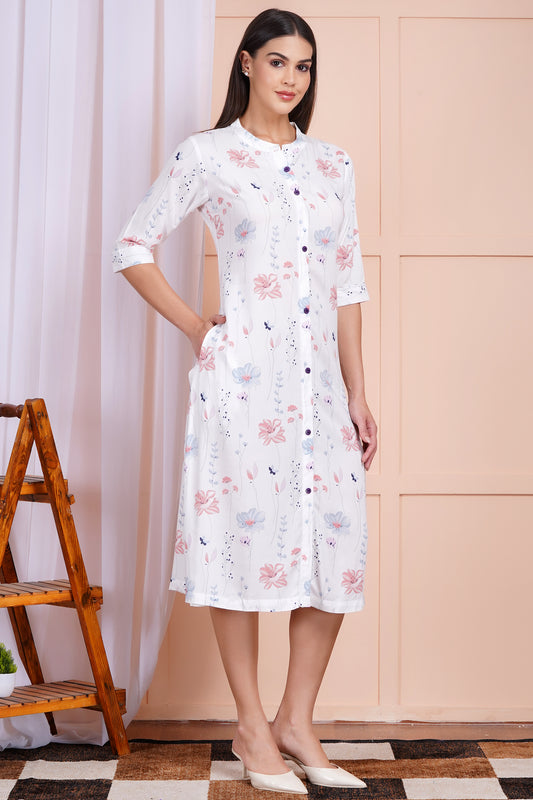 Whimsical Bloom A-Line Dress