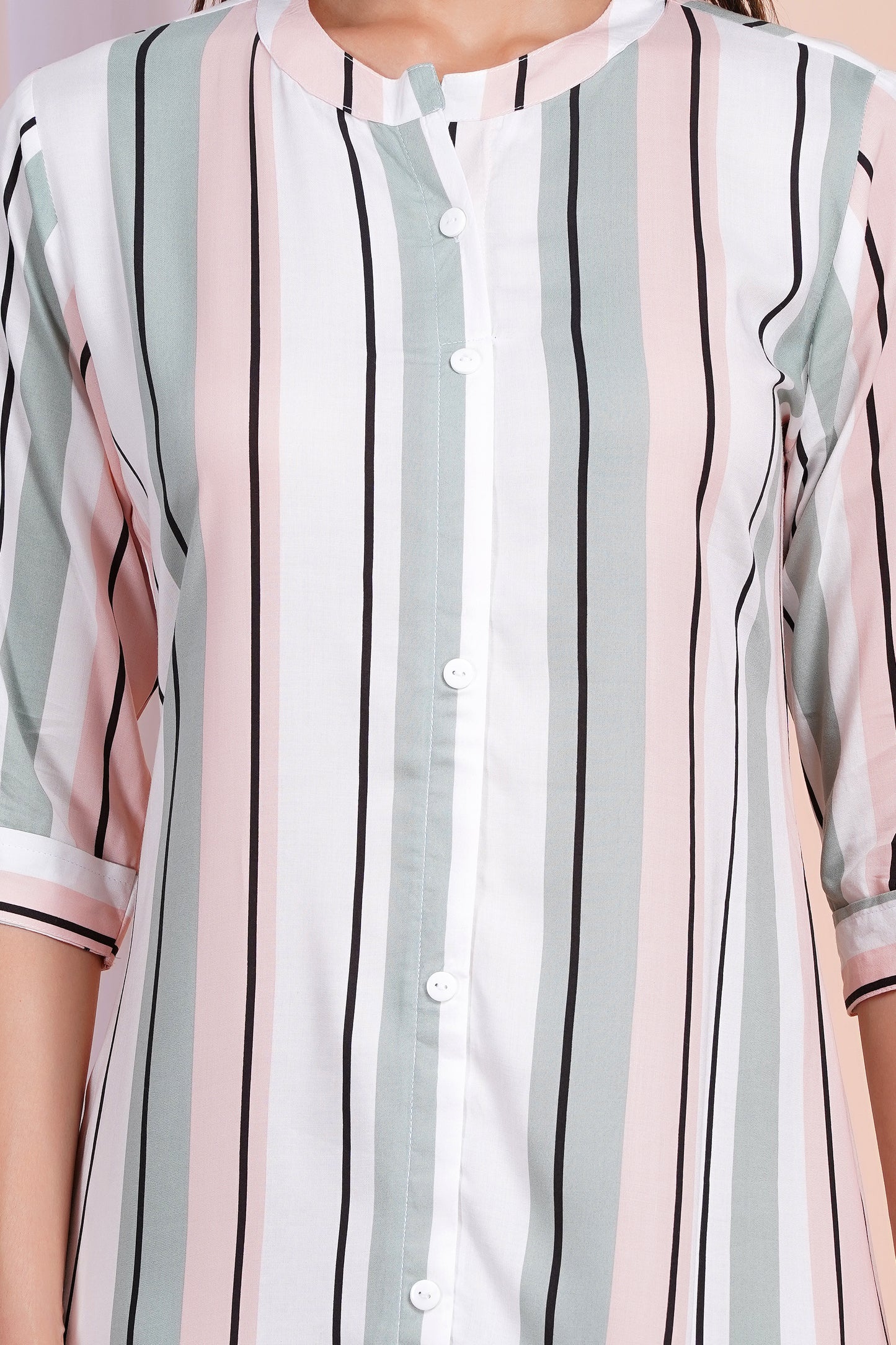 Pastel Pinstripe A-Line Dress