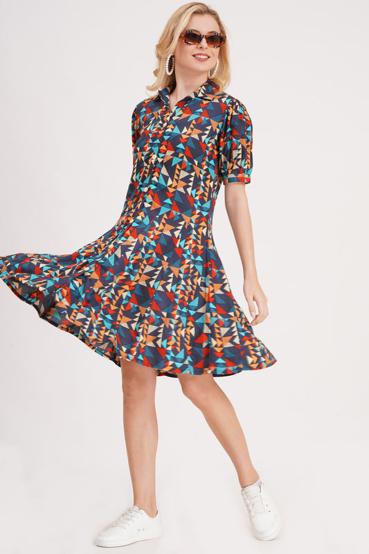 Bold Abstract Short Dress