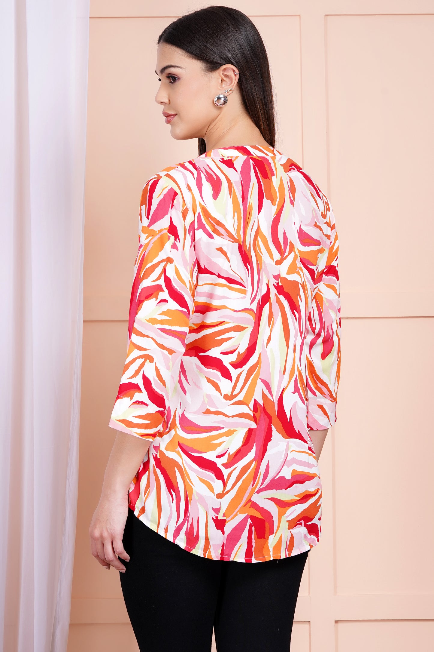 Tropical Blaze Print Top
