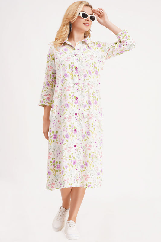 Botanical A-Line Dress