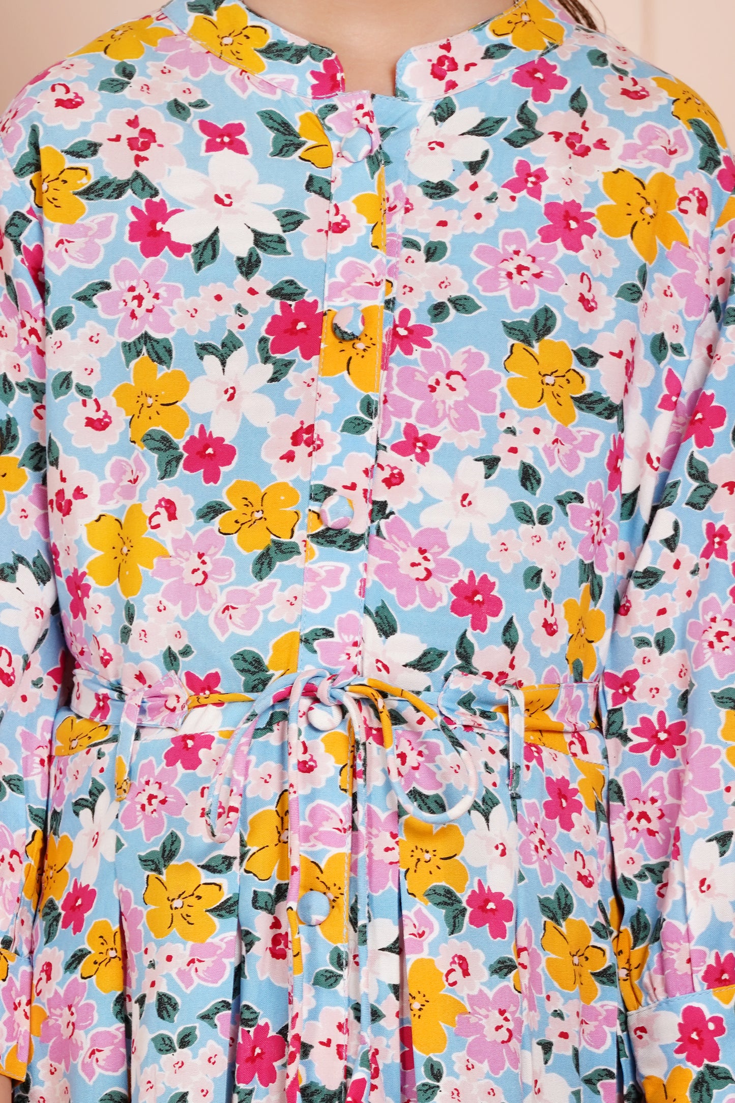 Blossom Breeze Belted Girl's Dress