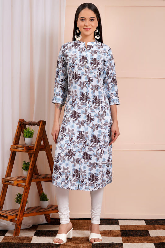 Sky Bloom Printed Kurti