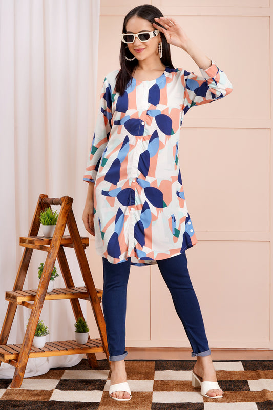 Abstract Print Short Kurti