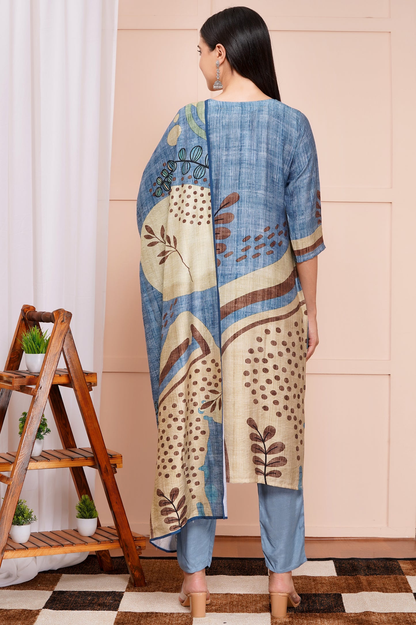 Indigo Drift Pant Set with Dupatta
