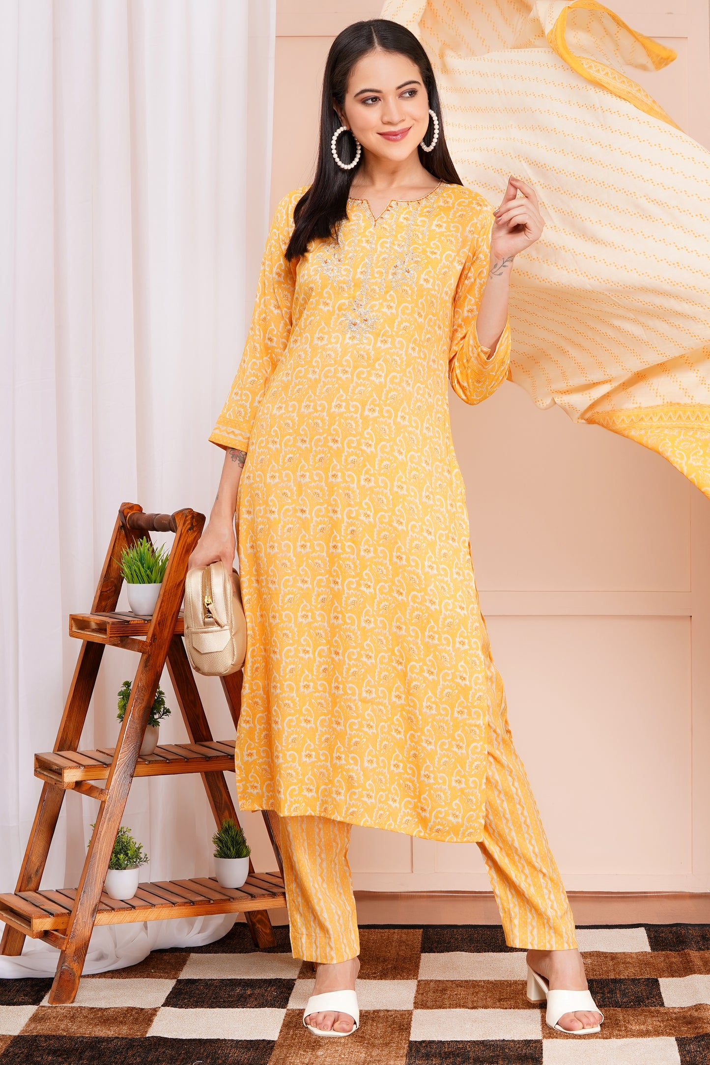 Marigold Muse Pant Set with Dupatta