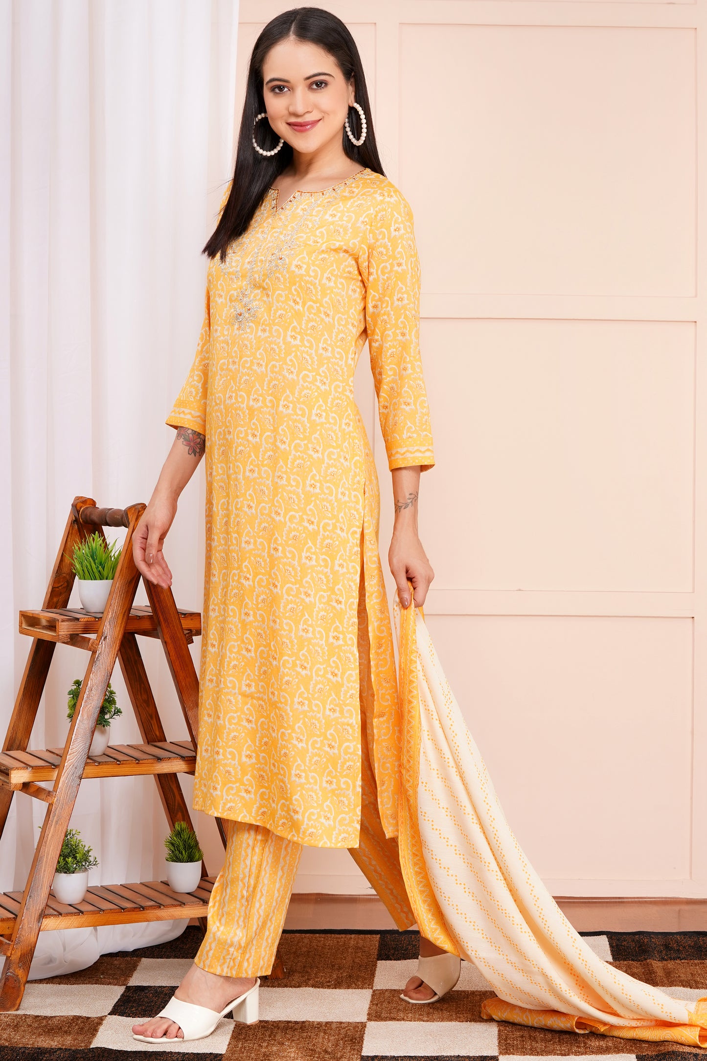 Marigold Muse Pant Set with Dupatta