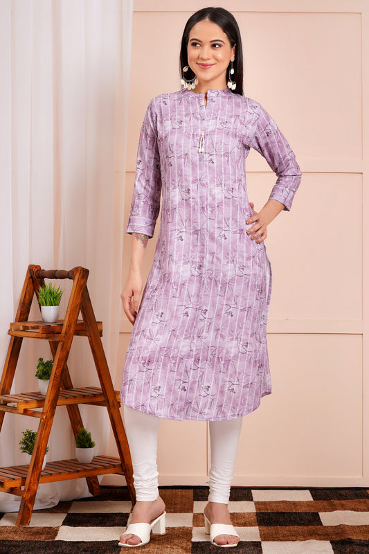 Elegant Lilac Printed Kurti