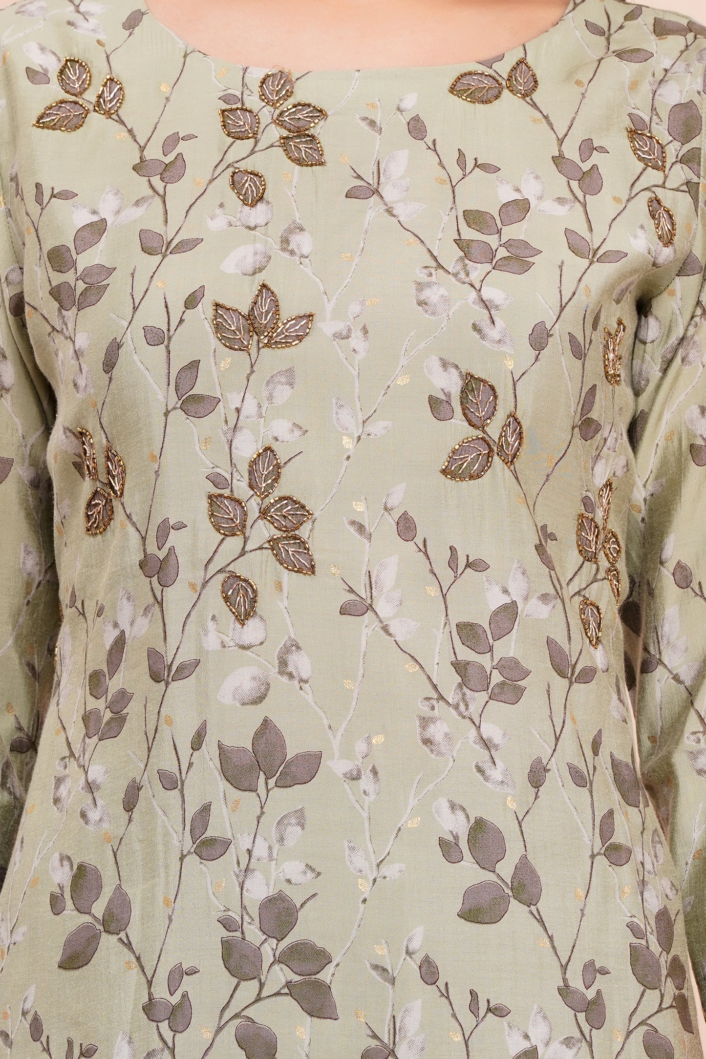 Sage Bloom Pant Set with Dupatta