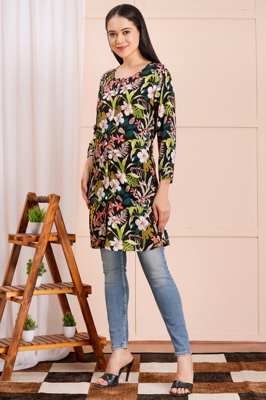 Tropical Floral Short Kurti