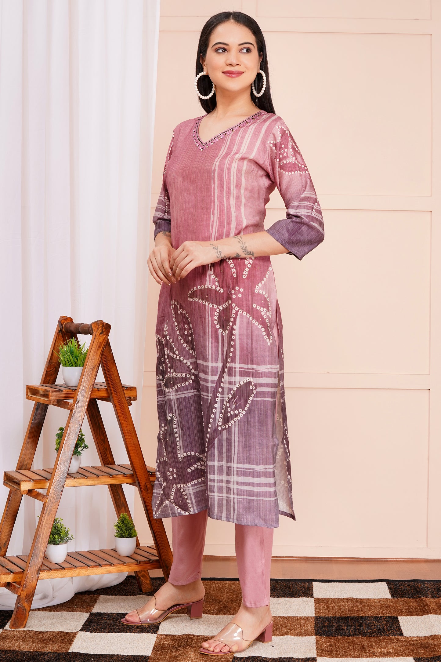 Mauve Sunset Pant Set with Dupatta