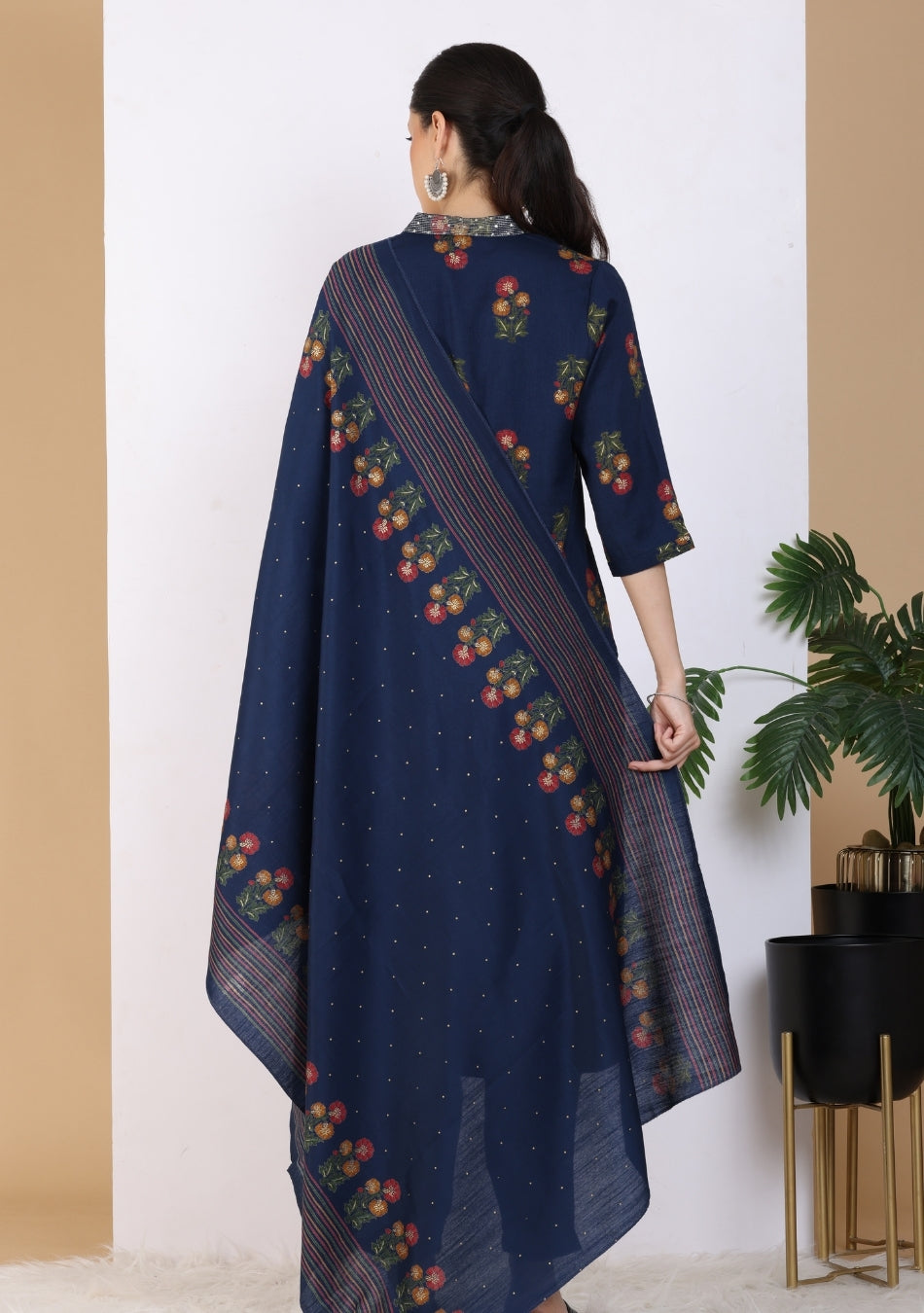 Midnight Garden Ensemble Pant Set with Dupatta