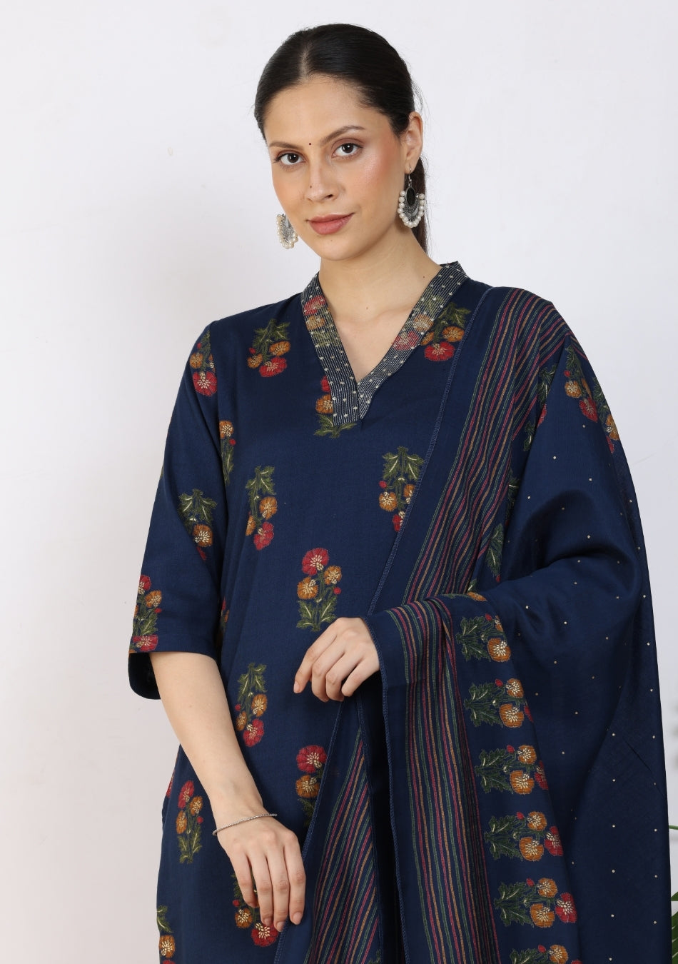 Midnight Garden Ensemble Pant Set with Dupatta