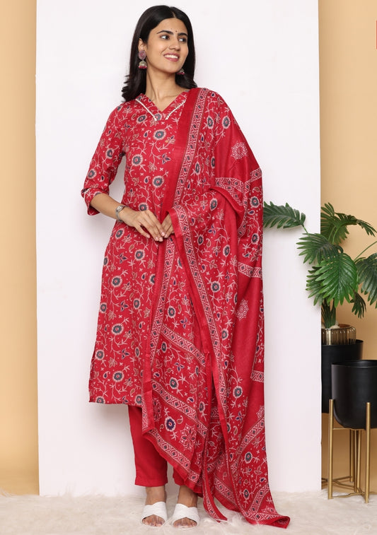 Gulnaar Grace Pant Set with Dupatta