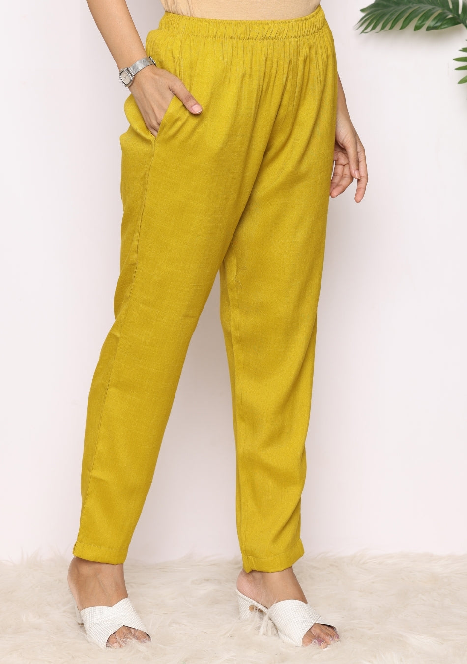 Mustard Floral Pant Set with Dupatta