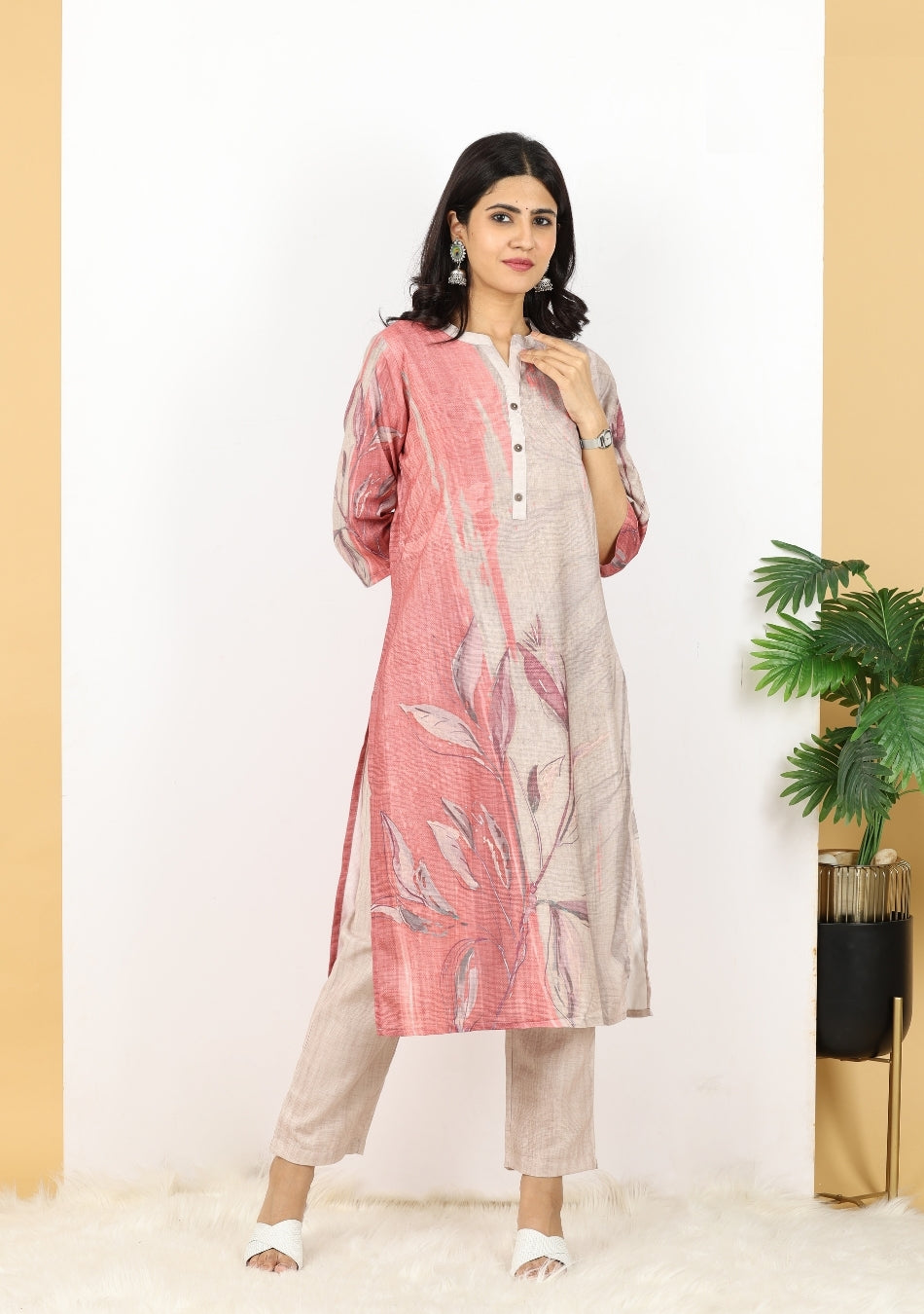 Terra Rose Ensemble Pant Set with Dupatta