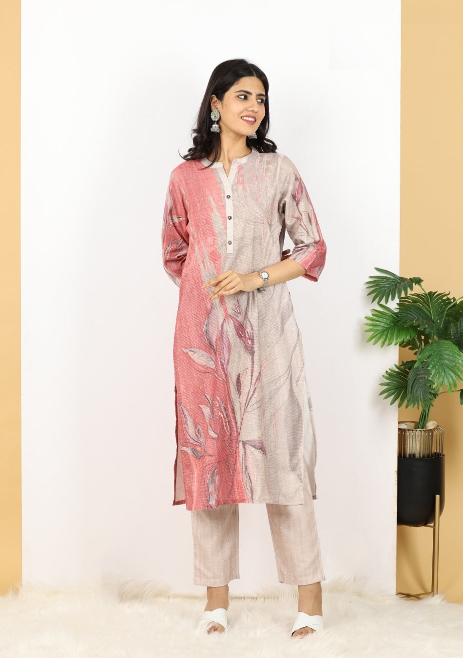 Terra Rose Ensemble Pant Set with Dupatta