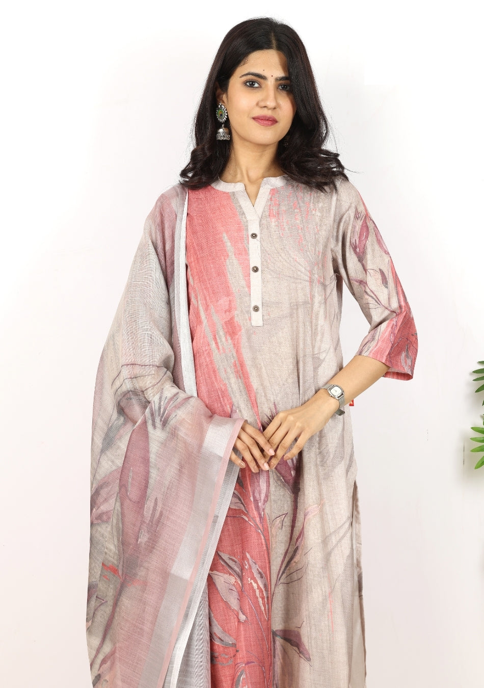 Terra Rose Ensemble Pant Set with Dupatta