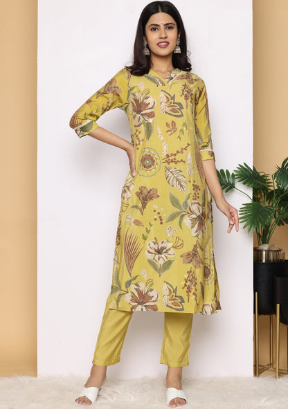 Botanical Chic Pant Set with Dupatta