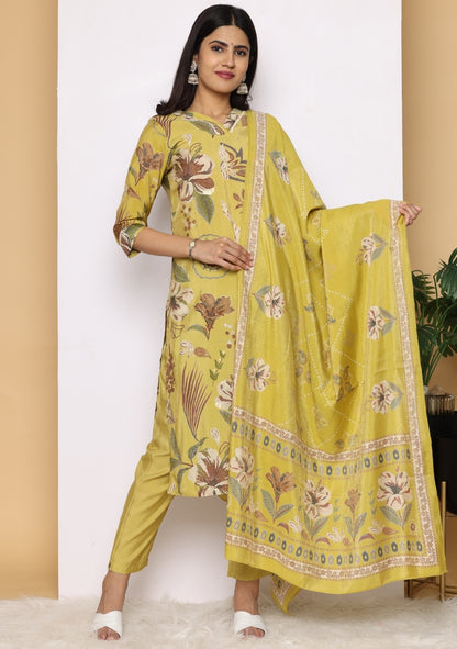 Botanical Chic Pant Set with Dupatta