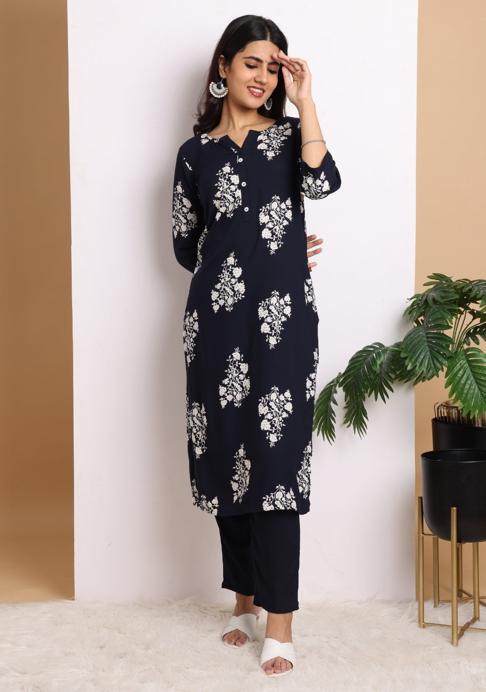 Black Blossom Ensemble Pant Set with Dupatta