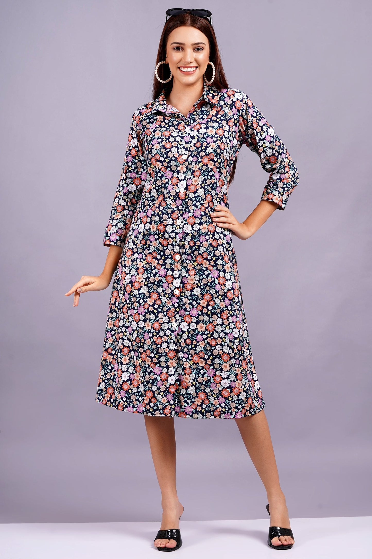 Floral Charm A-Line Dress