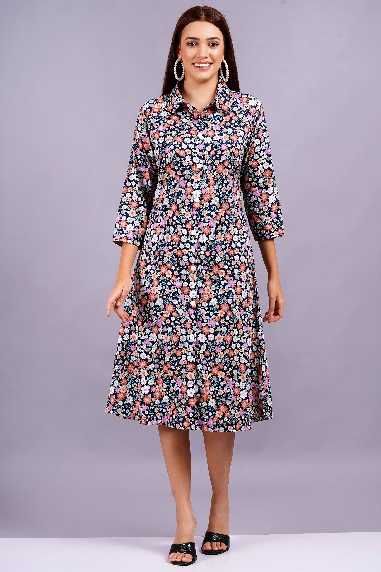 Floral Charm A-Line Dress