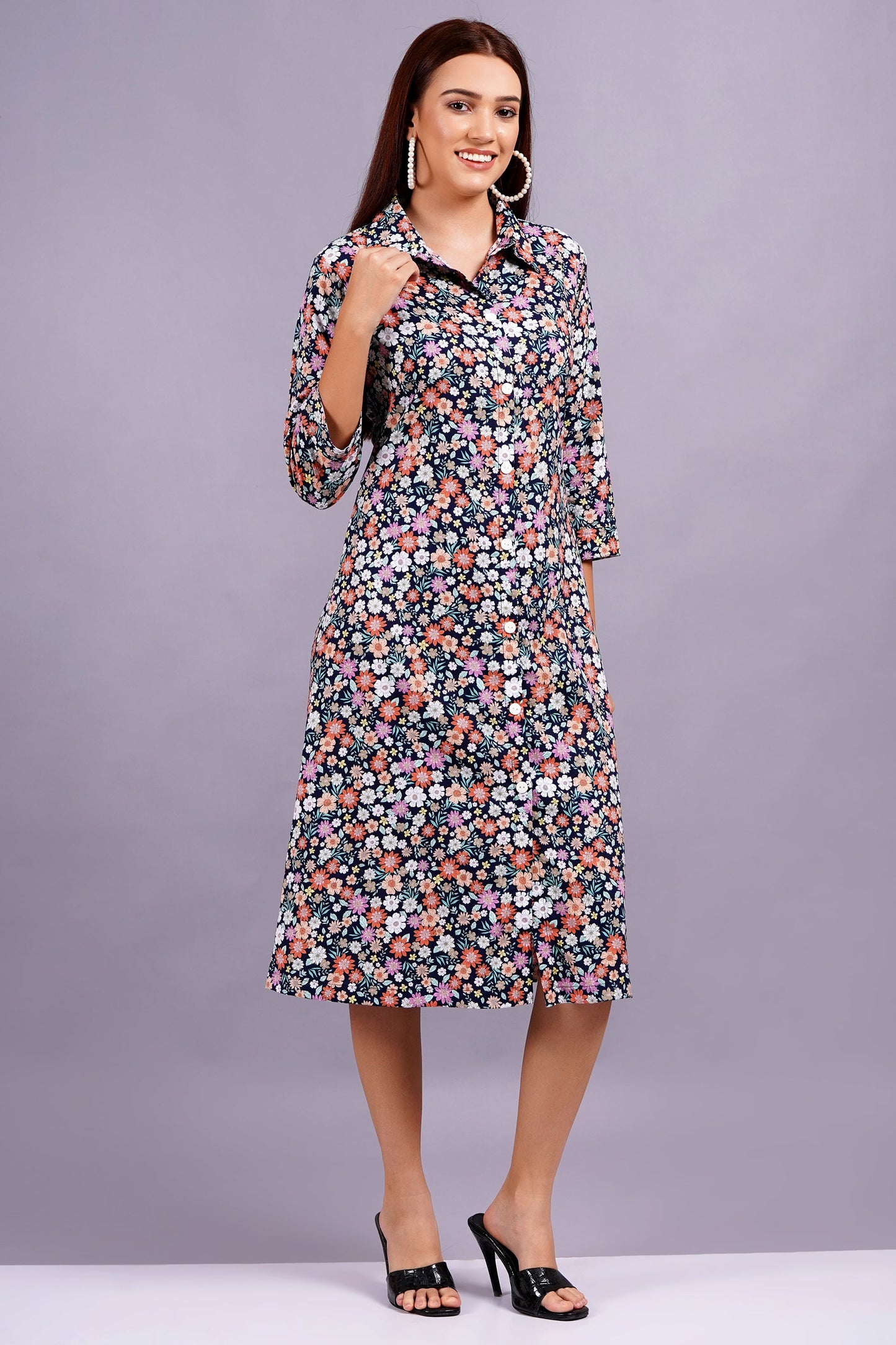 Floral Charm A-Line Dress