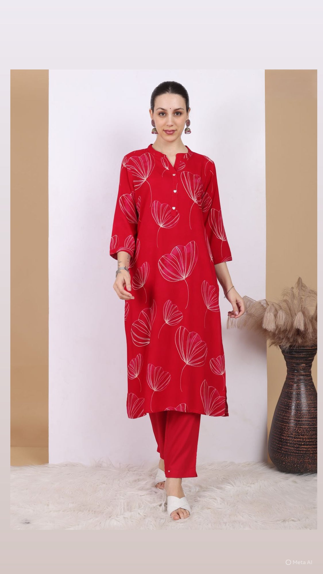 Ruby Bloom Floral Pant Set with Dupatta