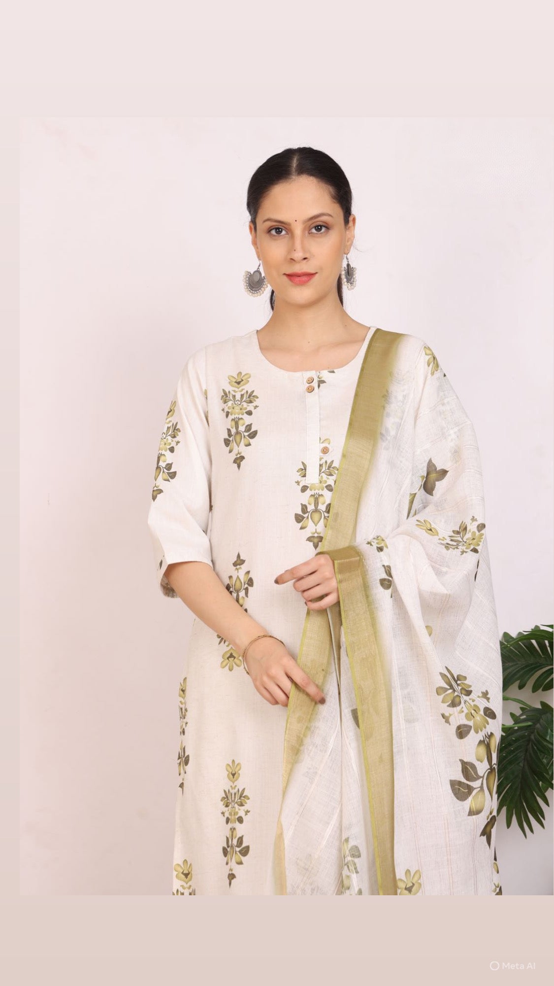 Fresh Floral Pant Set with Dupatta