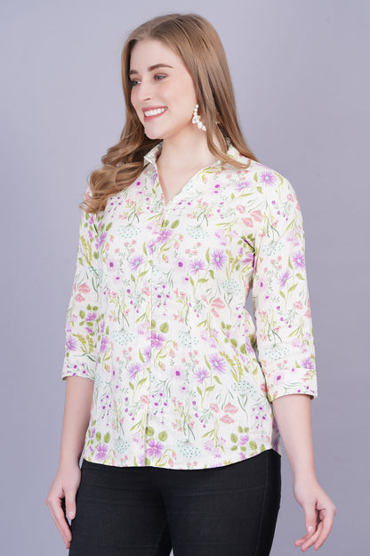 Printed Shirt Top