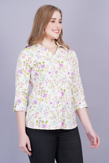 Printed Shirt Top