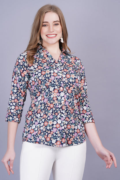 Printed Shirt Top