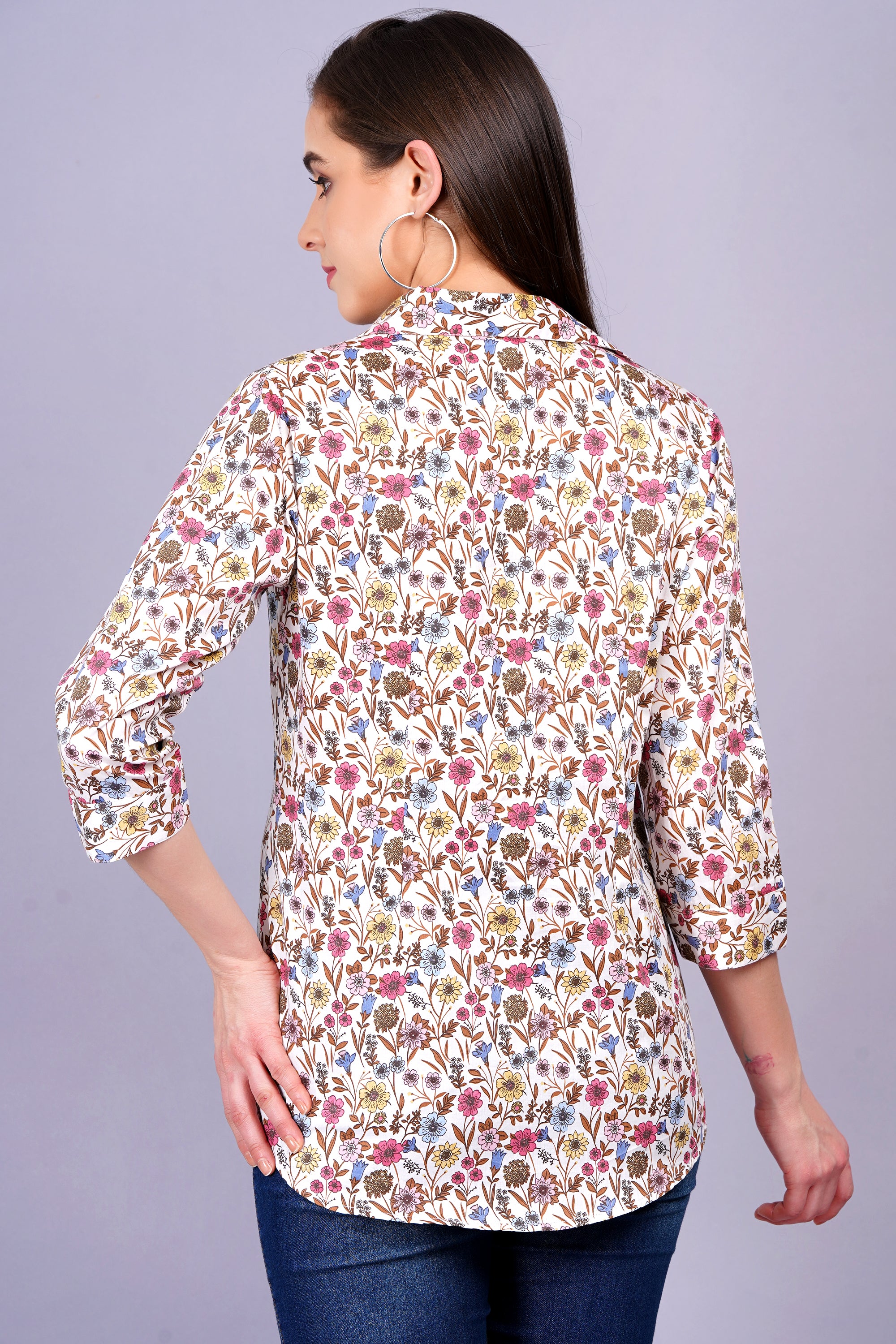 Lightweight Printed Shirt with Collar
