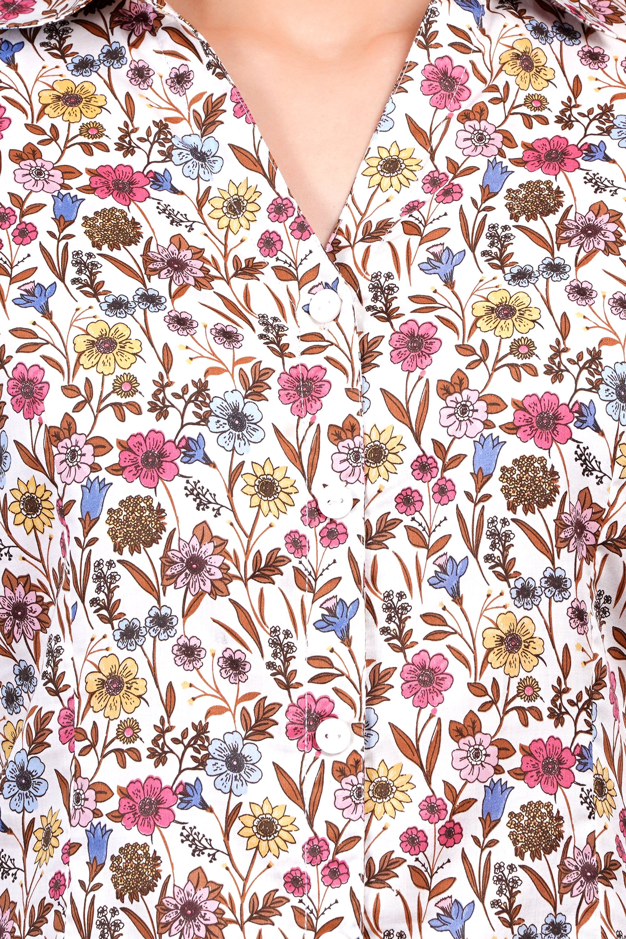 Lightweight Printed Shirt with Collar