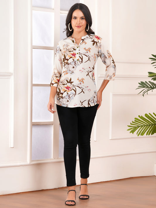 Autumn Bloom Print Top