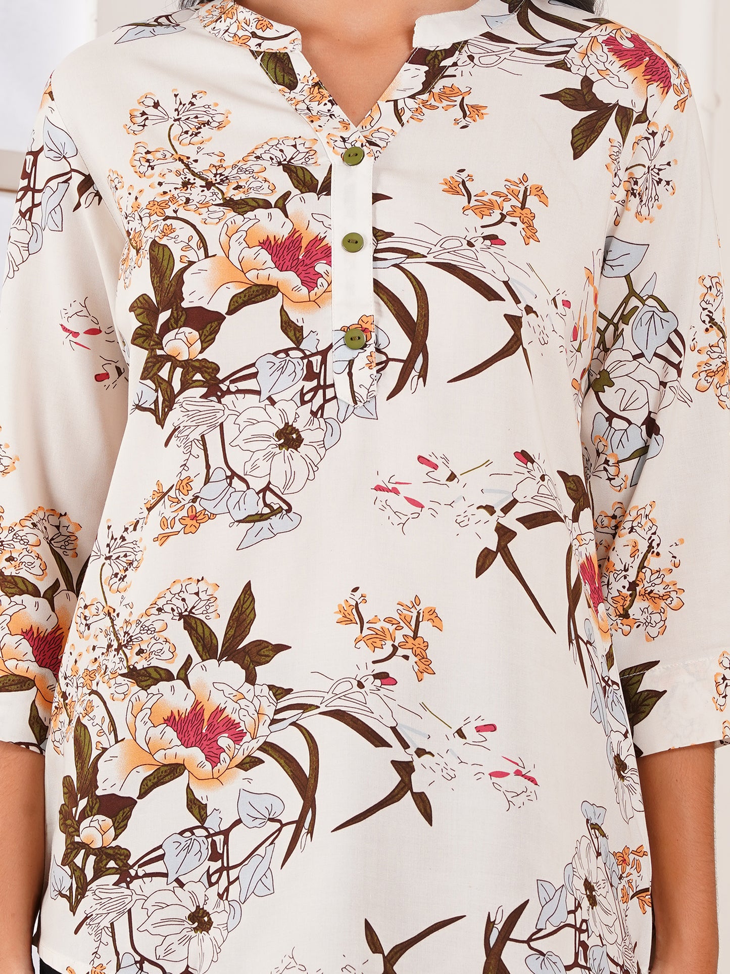 Autumn Bloom Print Top