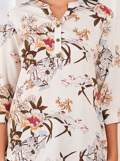 Autumn Bloom Print Top
