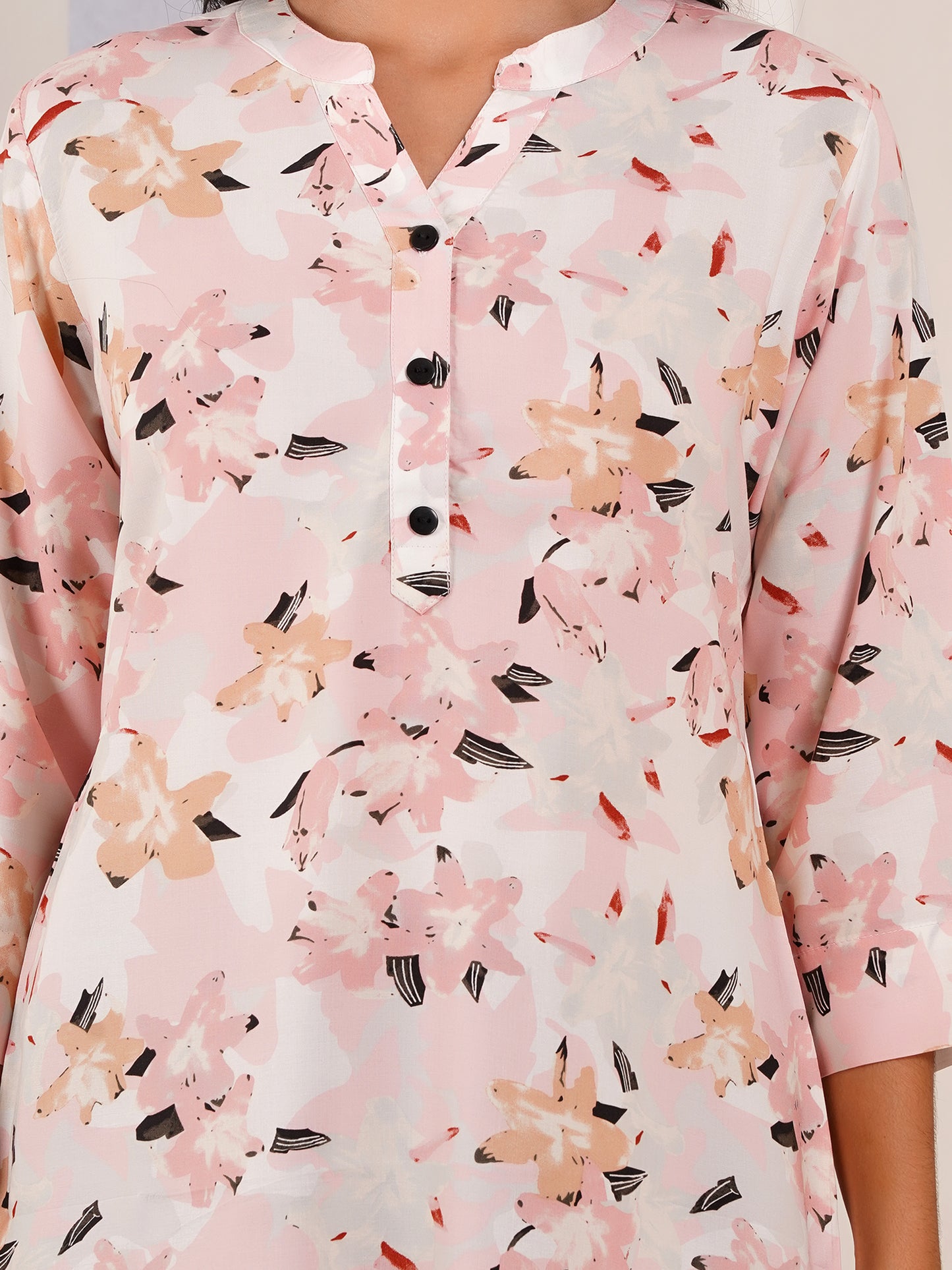 Soft Blush Floral Print Top