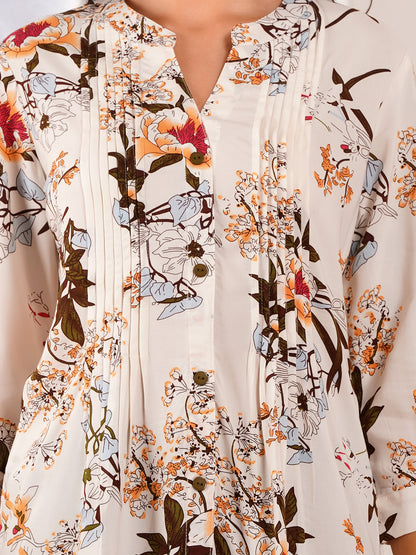 Autumn Bloom Pintucks Top