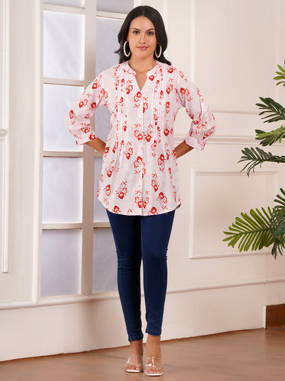 Cherry Blossom Pintucks Top
