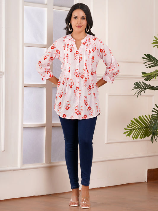 Cherry Blossom Pintucks Top