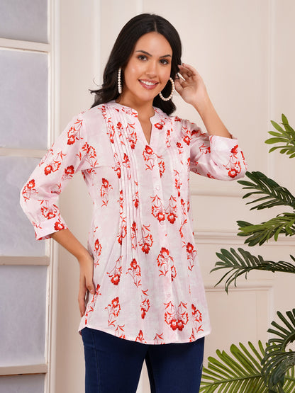 Cherry Blossom Pintucks Top