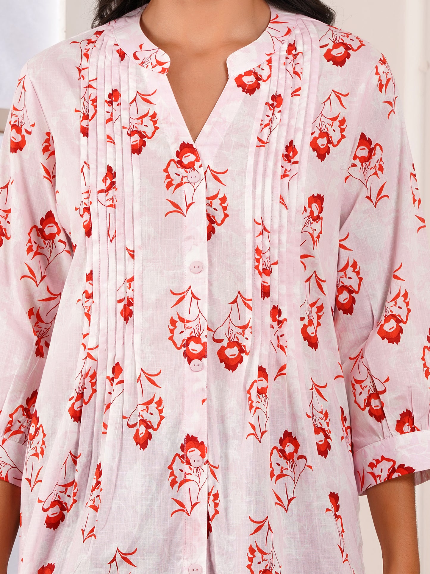 Cherry Blossom Pintucks Top