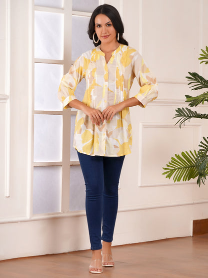 Sunlit Elegance Pintucks Top