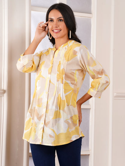 Sunlit Elegance Pintucks Top